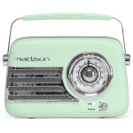 radio fm portabil nostalgia 15w cu functie bluetooth/aux - verde