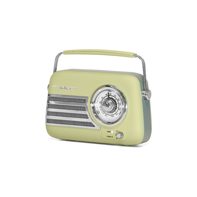 radio fm portabil nostalgia 15w cu functie bluetooth/aux -olive