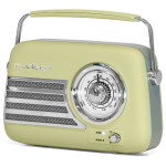 radio fm portabil nostalgia 15w cu functie bluetooth/aux -olive