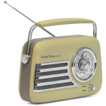 radio fm portabil nostalgia 15w cu functie bluetooth/aux -olive