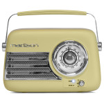 radio fm portabil nostalgia 15w cu functie bluetooth/aux -olive
