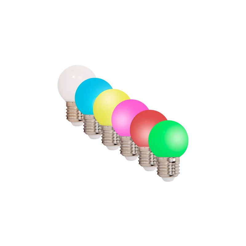 set 6 becuri led e27 g45 0.5w colorate