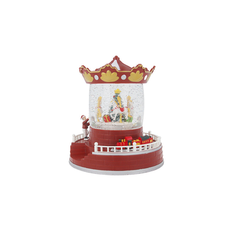 decoratiune craciun  iluminat model carusel 190x190x220mm 
