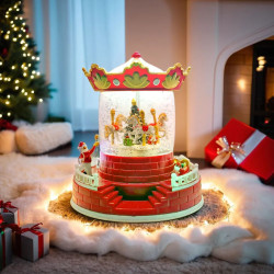 decoratiune craciun  iluminat model carusel 190x190x220mm 