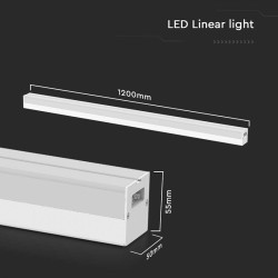 corp iluminat led liniar 120cm 40w 4000k alb neutru - alb