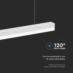 corp iluminat led liniar 120cm 40w 4000k alb neutru - alb