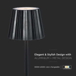 lampa led 1.5w 3in1 cu acumulator - negru