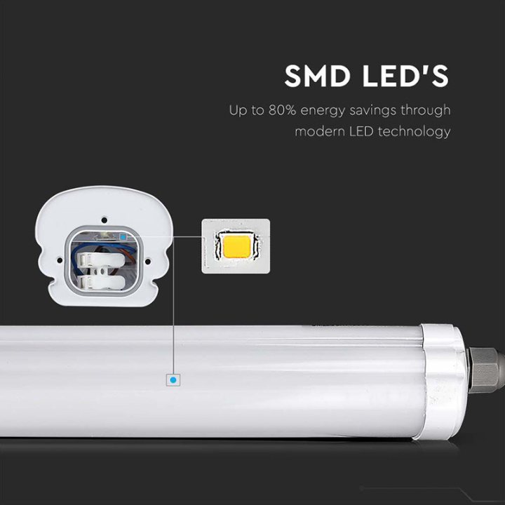 corp iluminat led 60cm 18w 6500k alb rece ip65