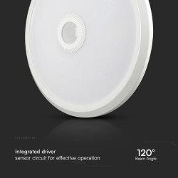 plafoniera led 12w ip20 senzor de miscare 3in1 - alb