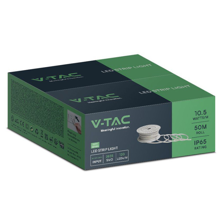 banda led smd 2835 10.5w/m 220-240v ip65 rosu rola 50m