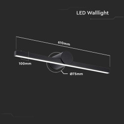 corp iluminat led montaj deasupra oglinzii 10w 4000k - negru