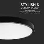 plafoniera led 18w ip44 4000k alb neutru - negru