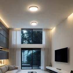 plafoniera led 18w ip44 4000k alb neutru - negru