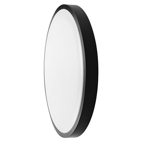 plafoniera led 24w ip44 6500k alb rece - negru