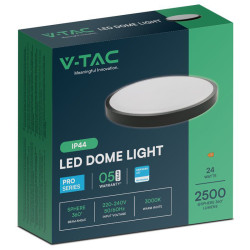 plafoniera led 24w ip44 6500k alb rece - negru