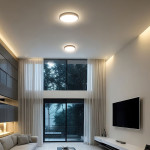 plafoniera led 24w ip44 6500k alb rece - negru plafoniera led 24w ip44 6500k alb rece - negru