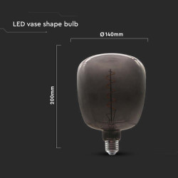 bec filament led 4w e27 sticla neagra