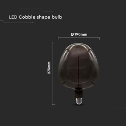 bec filament led 4w e27 sticla neagra