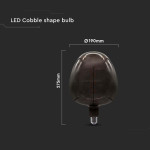 bec filament led 4w e27 sticla neagra