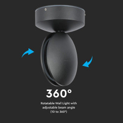 corp iluminat led 7w ip65 3000k - negru