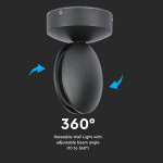 corp iluminat led 7w ip65 3000k - negru