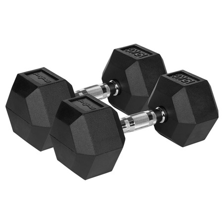 gantere dumbbell hex fonta cauciucata 2x15kg rebel acti