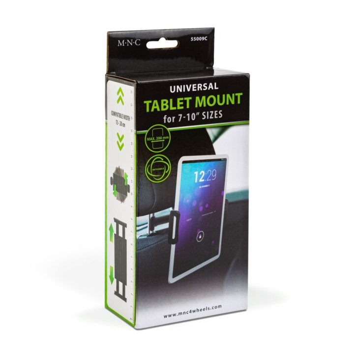 suport universal tableta pentru tetiera - 18 x 7 x 12 cm - negru