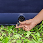 saltea gonflabila - single, velour - albastru - 185 x 76 x 22 cm