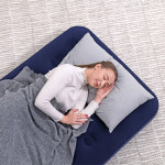 saltea gonflabila - single, velour - albastru - 188 x 99 x 22 cm