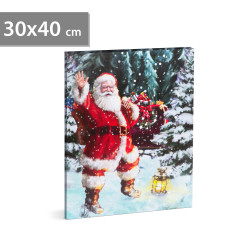 tablou de craciun - led - cu agatatoare, 2 baterii aa - 30 x 40 cm (58465)