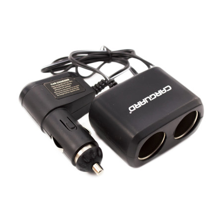 priza dubla pentru incarcator auto, cu cablu + usb 1a - carguard