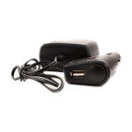 priza dubla pentru incarcator auto, cu cablu + usb 1a - carguard