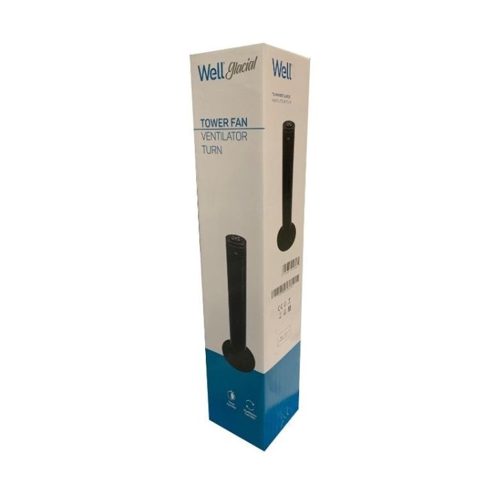 ventilator turn 81cm, 45w, telecomanda, negru, well glacial