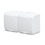 priza dubla pt ip44, alb, schuko