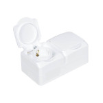 priza dubla pt ip44, alb, schuko