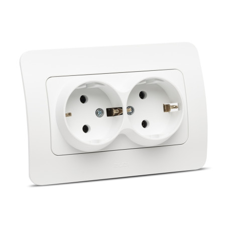 jazz priza dubla cp, alb mat, elbi