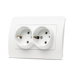 jazz priza dubla cp, alb mat, elbi