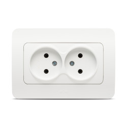 jazz priza dubla fara cp, alb mat, elbi