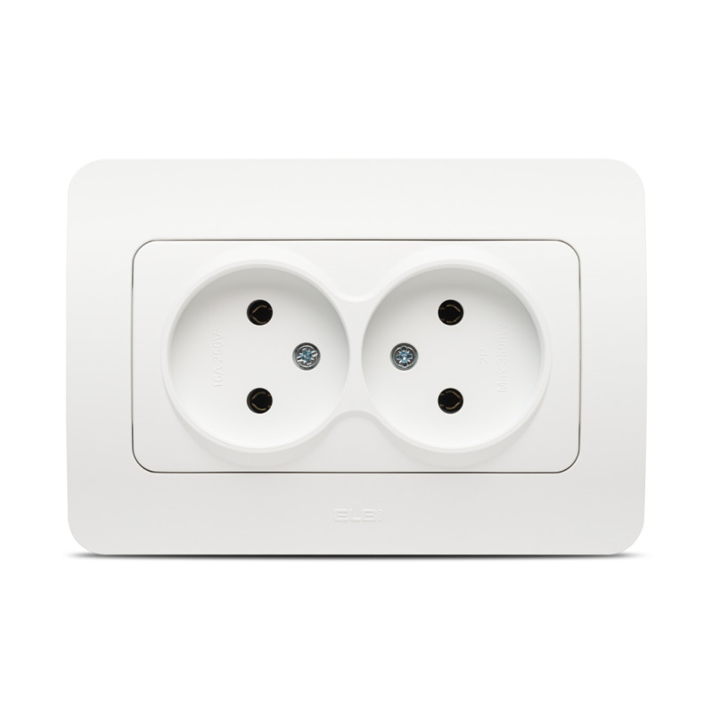 jazz priza dubla fara cp, alb mat, elbi