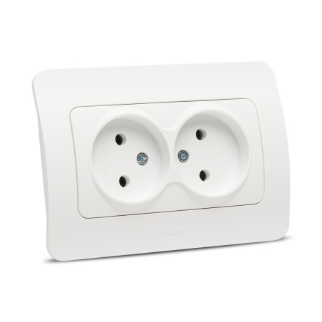 jazz priza dubla fara cp, alb mat, elbi
