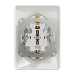 noua sedna priza dubla, alb, schneider