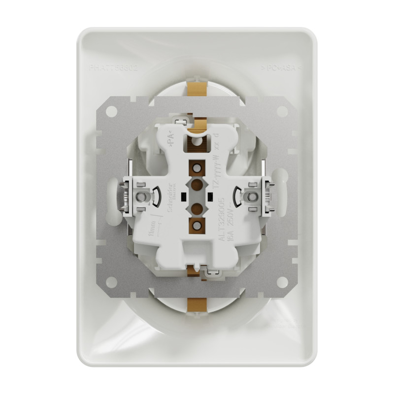 noua sedna priza dubla, alb, schneider