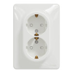 noua sedna priza dubla, alb, schneider