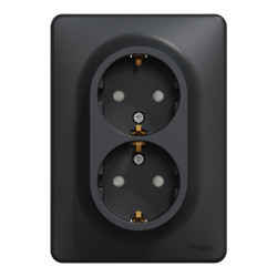 noua sedna priza dubla, antracit, schneider