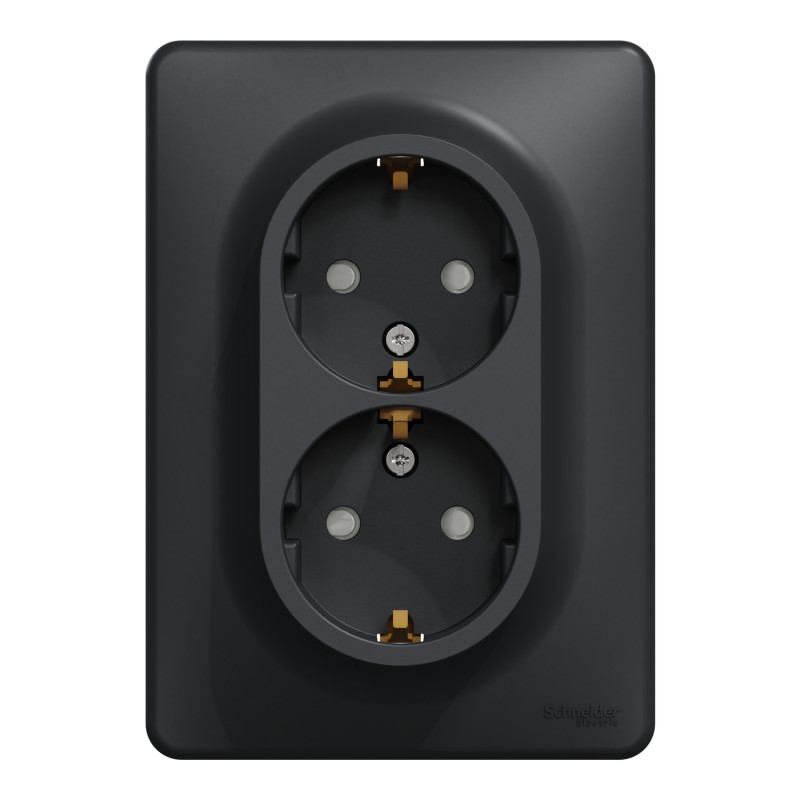 noua sedna priza dubla, antracit, schneider