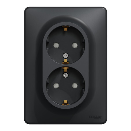 noua sedna priza dubla, antracit, schneider