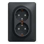 noua sedna priza dubla, antracit, schneider