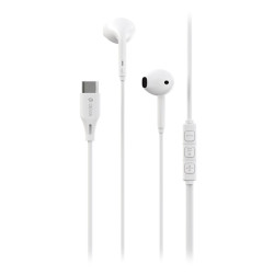 casca stereo 1.2m cu mufa tip c - alb