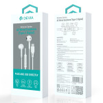 casca stereo 1.2m cu mufa tip c - alb