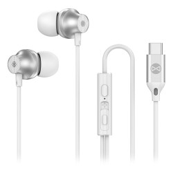 casca stereo cu mufa tip c - alb